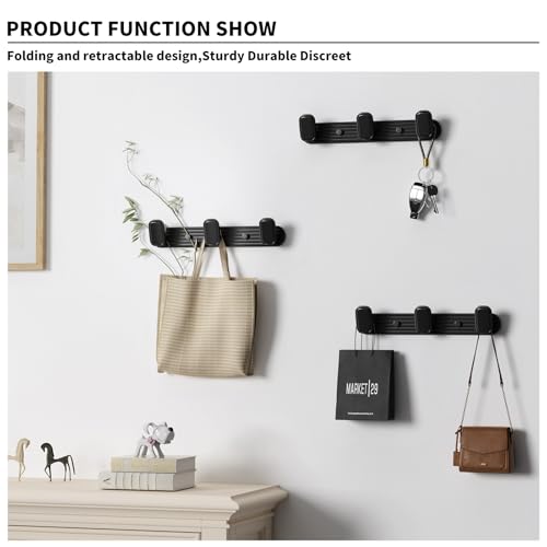 Coat Rack Wall Mount Black, 3 Hooks Rack Metal Coat Hanger Wall for Hanging Hat Purse and Robes, Towel Hook for Bathrooms and Entryway (1 Pack) - color: Black, size: Round 3 Hooks 1 Pack
