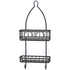 Simple Houseware Bathroom Hanging Shower Head Caddy Organizer, Black (24 x 10.2 x 4.25 inches) - color: Black, size: Medium