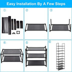 10 Tier Metal Shoe Rack for Entryway, Closet, Bedroom, Narrow Tall Shelf Organizer for Space Saving Storage, Hold 18-22 Pairs of Shoes, Easy Assembly - size: 10 Tier