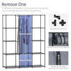 Portable Closet, Wardrobe Closet with 10 Storage Shelves and 2 Hanging Rods, Non-Woven Fabric Cover, 52.4 x 18.1 x 66.6 Inches Closet Organizer for Bedroom, Gray - size: Large
