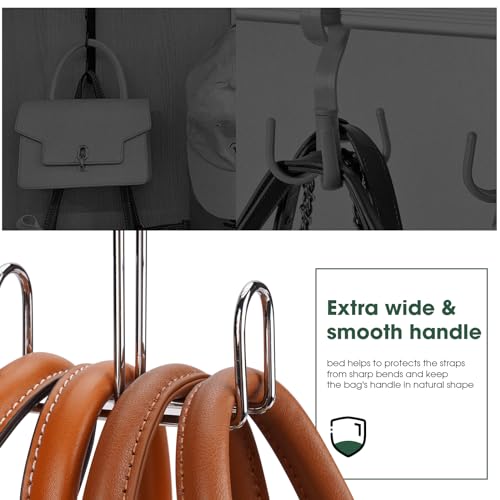 Purse Hanger 2 Pack,Purse Organizer for Closet,Rotatable Metal Bag Organizer,Purse Holder for Handbags,Belts,Scarves,Tote,Baseball Hats,Backpacks(Silver) - color: Silver