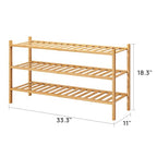 viewcare 3-Tier Long Shoe Rack, Bamboo Wood Shoe Rack for Closet, Entryway & Hallway, Stackable | Beautiful | Functional | Sturdy - color: Natural Bamboo, size: 3-Tier Long