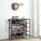 5-Tier Shoe Rack Organizer, Metal Mesh Shoe Storage Shelf, for Entryway, Hallway, Closet, Dorm Room, Industrial, Rustic Brown - size: 5-Tier
