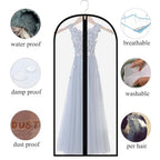 Extra Long Dress Garment Bags 60in Clear Hanging Lightweight Breathable Dust Proof Cover with Study Full Zipper for Storage Clothes and Travel Pack of 6 - size: 6pcs 24'' x 60''