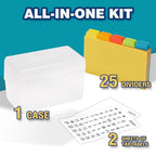 H4D Index Card Holder 3x5 Inches with 25 Plastic Dividers, Clear - color: Clear, size: 3x5 inch