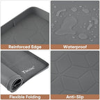 BALEINE 34''×22'' Under Sink Mat, Waterproof Food Grade Silicone Undersink Mat, Cabinet Shelf Drip Tray, Under Sink Liner for Kitchen, Bathroom (Charcoal) - color: Charcoal