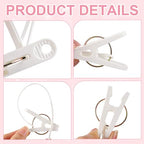 Honeydak 60 Pack Multi-Purpose Laundry Hooks Hanging Clips Bulk with Plastic Rope Hanger Clips for Baby Clothes Closet Organizer for Pants Hat Sock Boot Bra Towel Bathroom Wardrobe Kitchen, White - color: White