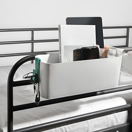 Bedside Storage Caddy Organizer, 2 Pcs Bedside Bunk Table Bed Shelf Holder, Hanging Basket Storage Box Magazine Holder for College Dorm Loft Bed Side Rail Rv Bathroom Desktop Bunk Bedside