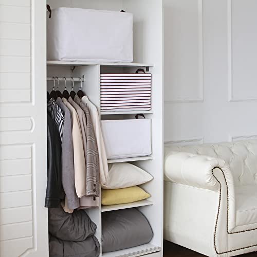 Hinwo 70L Extra Large Storage Bins, Closet Organizers and Storage, Foldable Clothes Storage Baskets with Handles, Containers for Clothing, Blanket, Comforters, Toys, Bedding (White) - color: White, size: 22" / 70L / 1-Pack