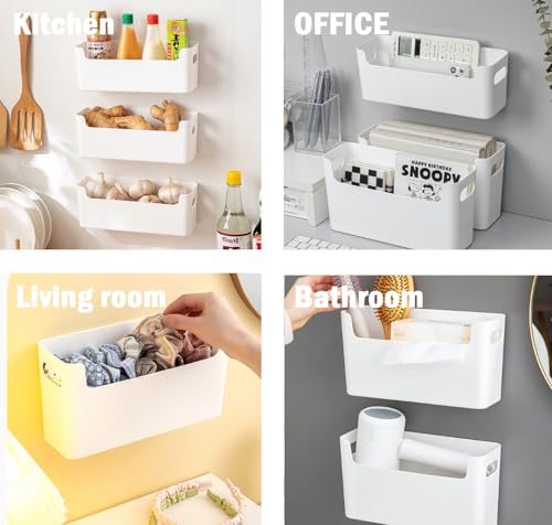 2 Pack Cabinet Organizer Storage, Adhesive Over Cabinet Door Organizer, No Drilling Space Saver Plastic Storage Containers Multi-Use for Kitchen Bathroom Office Bedroom, Translucent - color: Translucent