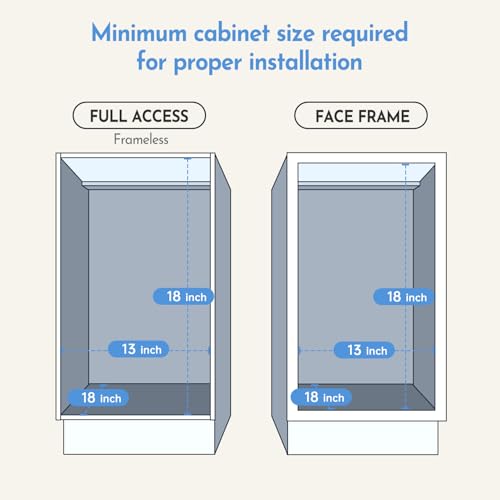 Tanamu Pull Out Trash Can Under Cabinet & Under Sink Garbage Can Pull Out，Heavy Duty Cabinet Organizer Roll Out Kit，Requires 13" W X 18" D Minimum Cabinets， Black Finish， (Waste Bin Not Included)