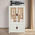 FozsKeylf Stackable Closet Storage Bins, Collapsible Clothes Organizers, Portable Wardrobe Closet with Lids and Doors, Movable Clothes Storage with Coat Hangers, White
