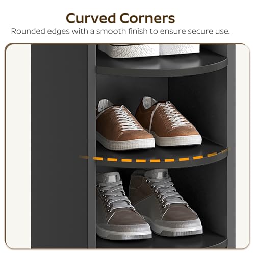 YATINEY 9-Tier Tall Shoe Rack, Wooden Shoe Storage Organizer, Narrow Shoe Cabinet with Removable Shelves for Small Spaces, Holds 9 Pairs of Shoes, for Entrance, Hallway, Black SS02BK - color: Black, size: 10.2''L x 13.4''W x 65.7''H