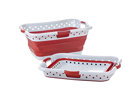 Pop & Load Collapse & Store Large HipHolder 3 Handles laundry-baskets, RED - color: Red, size: Large HipHolder - 3 Handles