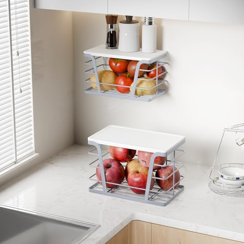 TIDIIABODE 2 Pack Gray Trash Bag Organizer for Kitchen and Pantry, Upgraded Stackable Metal Garbage Bag Holder with Bamboo Top, Modern Under Sink Storage Dispenser for Laundry Room, Garage - color: 2-Pack-L&S-Gery