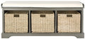 Safavieh American Homes Collection Lonan Grey and White Wicker Storage Bench - color: Grey
