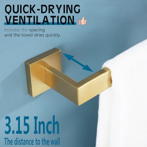 KOKOSIRI 32 Inch Gold Bath Towel Bar Bathroom Towel Rack Towel Holder Shower Hand Towel Hanger,Total Length 33.3 Inch, Brushed Gold, B4003BG-L32 - color: Brushed Gold, size: 32-Inch