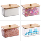 Tbestmax Acrylic Dryer Sheet Holder Container for Laundry Room Dryer Sheet Dispenser with Bamboo Lid