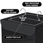Simple Houseware 3-Shelf Hanging Closet Organizer, Fabric Storage Shelves with 57L Capacity, Black - color: Black
