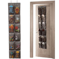 GOMAJI 12 Large Pockets Over The Door Hanging Shoe Organizer, LIGHT BROWN COLOR