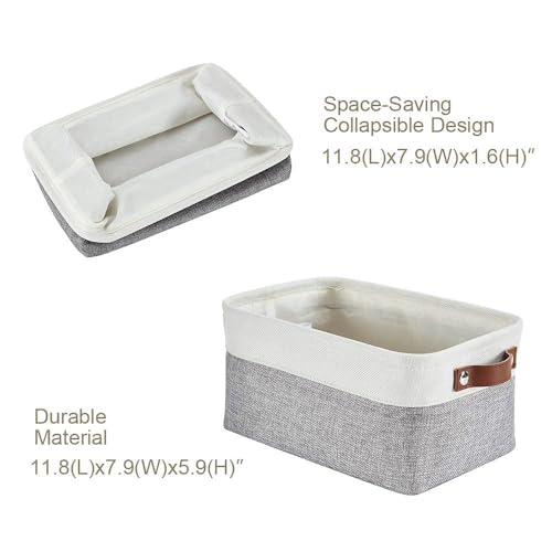DECOMOMO Small Storage Basket, Closet Storage Bins, Baskets for Organizing Shelves (Grey & White, Small - 6 Pack) - color: Grey and White, size: Small/6P