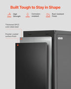 VEVOR Metal Wall Cabinet, 30W x 12.2D x 30H Inch, Steel Floating Hanging Storage Cabinet with Locking Doors and Adjustable Shelf for Garage, Basement, Kitchen, Warehouse Assembly Required, Black - style: Foldable 30" Without Open Grid