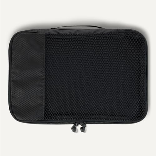 Amazon Essentials 4-Piece Space-Saving Packing Cubes Travel Accessories Set, Luggage Organizer with Double Zipper, Mesh Top, Small, Black (Previously Amazon Basics) - color: Black, size: 4 x Small
