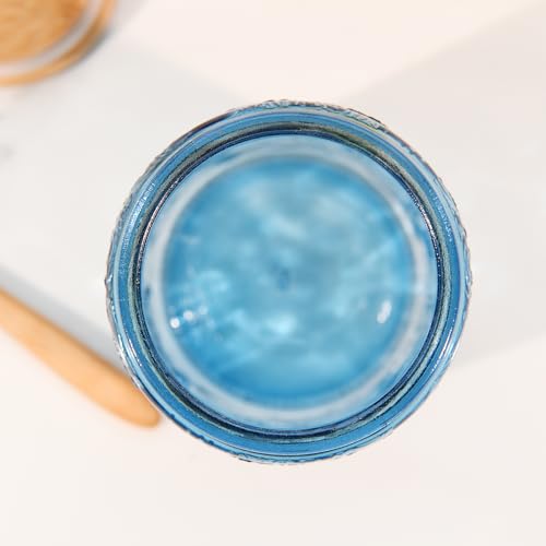 Custde Glass Storage Jars With Airtight Lid, 35oz Canister For Kitchen Counter with Bamboo Lid, brown sugar, candy, coffee, cookie, salt, tea,pantry cute Jar (Blue, 35 fl oz) - color: Blue, size: 35 fl oz