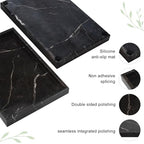 Brown Marble Tray,Pure Natural Vanity Tray,Marble Tray for Kitchen Counter Non-Ceramic/Non-Resin,Stone Trays 12 x 8 inch - color: Brown