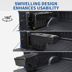 oEdRo Truck Bed Storage Tool Box Fits 2015-2026 Ford F150 Driver Side + Passenger Side, 180 Degree Rotation Rear Tool Boxs with Lockable Lid & Password Padlock, Black Waterproof Wheel Well Storage - size: Driver Side + Passenger Side