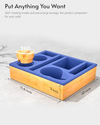 Couch Cup Holder Tray - Couch Organizer Caddy, Silicone Beach Caddy with Cup Holder, Sofa and Bed Drink Holder and Couch Tray Table for Snacks Beverage Remote (Blue) - color: Blue
