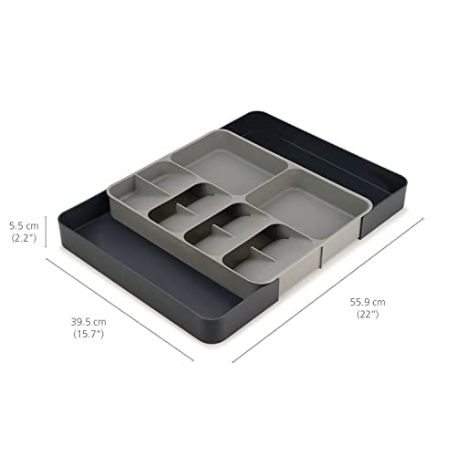 Joseph Joseph DrawerStore Expanding Flatware Cutlery, Utensil & Gadgets Organiser, Expandable in Drawer Space Saving Tray- Grey - size: Expandable, style: Flatware & Utensils Organizer