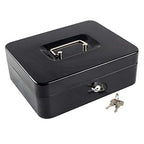 KYODOLED Metal Cash Box with Money Tray and Lock,Money Box with Cash Tray,Cash Drawer,11.81"x 9.45"x 3.54" Black X Large - color: Black, size: X Large
