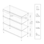Aquiver 4-Tier Acrylic Shoe Rack - Shoe Rack Organizer - Modern Shoe Storage Shelf, Holds 12-16 Pairs of Shoes for Entryway, Closet - 25.6'' L x 11.8'' W x 28.3'' H, Clear, Easy Assembly & Clean - size: 25.6''L x 11.8''D x 28.3''H