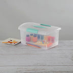 Sterilite 6 Pack Stackable Storage Bin with Latch Lid, Medium Nesting ShowOffs, Clear - size: Medium, style: 6 Pack