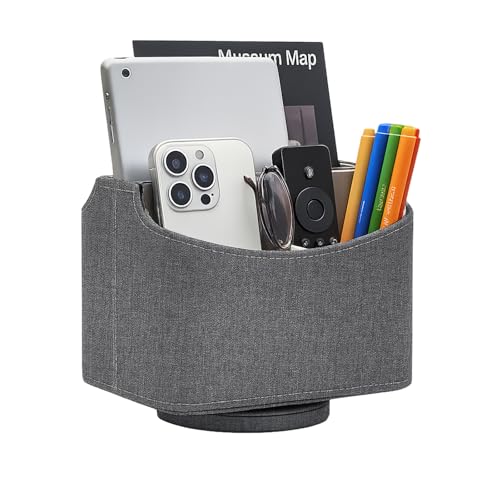UnionBasic Rotating Desk Organizer, 360 Desk Spinning Caddy, Desktop TV Guide/Mail/Media/Remote Controller Holder Organizer, Barry Grey - color: Barry Grey