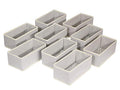 DIOMMELL Foldable Cloth Storage Box Closet Dresser Drawer Organizer Fabric Baskets Bins Containers Divider for Clothes Underwear Bras Socks Lingerie Clothing,Set of 9 Grey 090