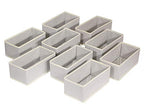 DIOMMELL Foldable Cloth Storage Box Closet Dresser Drawer Organizer Fabric Baskets Bins Containers Divider for Clothes Underwear Bras Socks Lingerie Clothing,Set of 9 Grey 090