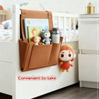 1PC Felt Hanging Storage Organizer Bag 6-Pocket Wall Mounted Holder for Remote Control Phone Tissue Bedside Sofa Caddy, Brown - color: Brown