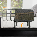 Stander EZ Adjust Bed Rail, Adjustable Senior Bedrail and Safety Assist Railing for Elderly Adults with Organizer Pouch, ASTM Safety Approved Guard-Rail, Black