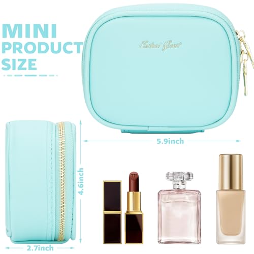 Mini Makeup Bag with Led Mirror, Small Travel Make up Bag 3 Light Modes Adjustable Brightness, for Women Organizer Cosmetic Bag, Portable Travel Train Toiletry Bag, for Pool Parties Work Touch-Ups - color: Blue