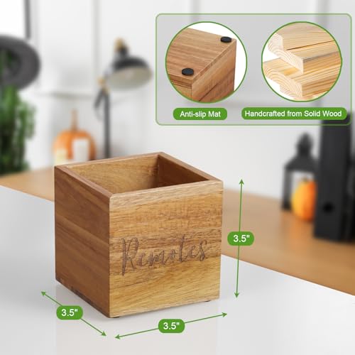 DRASTAR Remote Control Holder, Wood TV Remote Holder, Remote Storage Caddy, Remote Control Organizer (Acacia, 1 Slot) - color: Acacia, size: 1 Slot