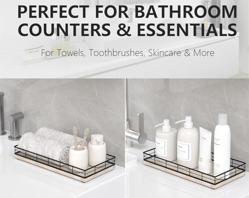 Toilet Paper Basket Organizer – Ash Wood Toilet Tank Tray with Metal Frame, Bathroom Counter Top Storage for Toilet Paper Wipes & Decor, Modern Narrow Back of Tank Shelf Organizer, Black & Whitewashed - color: Black & Whitewashed, size: 13" x 6.5" x 2"