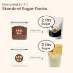ComSaf Brown Sugar Container Set of 2 (2.5L/2.6Qt), Airtight Food Storage Containers with Lids and Terra Cotta Brown Sugar Saver, Plastic Canisters Sets for Kitchen, Pantry Organizer for Flour, Baking - size: 2.6Qt-Square