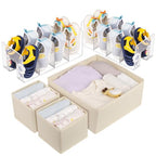 5 Pack Drawer Organizer Clothes, Foldable Baby Organizers and Storage & Dresser Organizer for Bedroom Closet– Nursery Drawer Dividers for Underwear, Socks, Baby Shoes, Bras, Belts, Ties