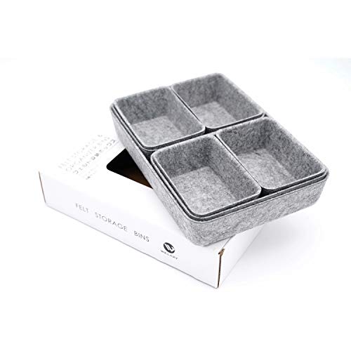 Welaxy Office drawer organizers trays felt storage bin organize dividers Box Dorm Home for stationery craft junk sorting 7-piece sleek minimalist lifestyle (gray) - color: gray