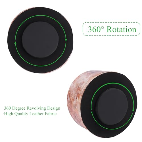 Remote Control Holder, 360°Spinning PU Leather Desk TV Remote Caddy,Desk Storage Box Room Accessories for Controller, Media,Mail,Calculator, Mobile Phone,Pencil(1-Big Marble Pink) - color: 1-Big Marble Pink