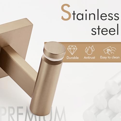 KOKOSIRI Wall Shelves Bathroom Hardware Glass Floating Shelf 12-Inch for Bedroom, Living Room, Kitchen, Hanging Rack Champagne Bronze B1105CPG-L12 - color: Champagne Bronze, size: 12-Inch