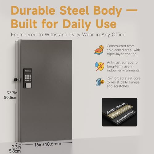120-Key Smart Key Lock Box Wall Mount – Commercial Key Cabinet with App, Keypad, Bluetooth & WiFi Unlock (Sold Separately), Access Log Tracking, Key Management System for School, Office - size: 120 Key(Smart)