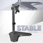 VIVO Single Monitor Desk Stand, Holds Screens up to 32 inch Regular and 38 inch Ultrawide, Freestanding VESA Steel Mount Base, Adjustable Height, Tilt, Swivel, Rotation, Black, STAND-V001H - color: Black, size: 18" Tall
